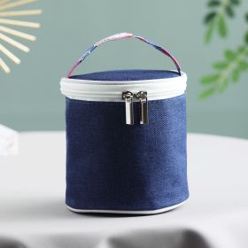 1pc Stainless Steel Soup Cup; Student Breakfast Cup; Outdoor Portable Milk Salad Soup Porridge Storage Can; Thermal Bag; Kitchen Supplies (Color: Blue Thermal Bag)