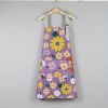 Oil-proof And Waterproof Apron; Floral Pattern Kitchen Cooking Apron With Pocket