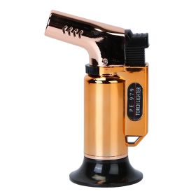 Culinary Butane Torch Lighter Refillable Blow Torch Kitchen Cooking BBQ Torch (Color: Gold)