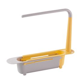 Adjustable Telescopic 2-in-1 Sink,Expandable Storage Drain Basket for Kitchen (Color: Yellow)