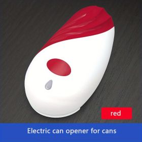 1pc, Can Opener, Stainless Steel Electric Bottle Opener (Color: Red)