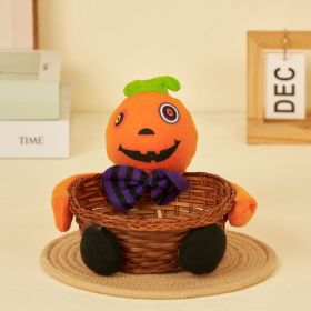 Easter Candy Basket Rattan Doll Gift Black Cat Pumpkin Ghost (Color: nangua)