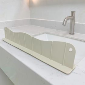 1pc Silicone Sink Faucet Mat Splash Guard Draining Pad Behind Faucet Drying Mat (Color: Beige, size: L(splash Guard))