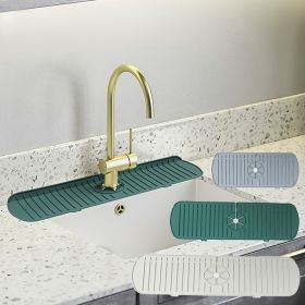 1pc Silicone Sink Faucet Mat Splash Guard Draining Pad Behind Faucet Drying Mat (Color: Gray, size: L)