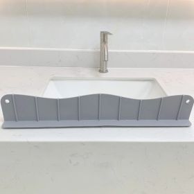 1pc Silicone Sink Faucet Mat Splash Guard Draining Pad Behind Faucet Drying Mat (Color: Gray, size: L(splash Guard))