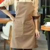 Apron; Waterproof And Oil-proof Apron With Pockets Aprons 29.5in*27.5