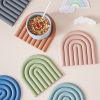 1pc Rainbow Silicone Heat Insulation Pad Heat Resistant For Pots And Pans