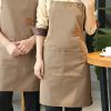 Apron; Waterproof And Oil-proof Apron With Pockets Aprons 29.5in*27.5