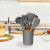 11Pcs Silicone Cooking Utensil Set Heat Resist Wooden Handle