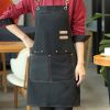 Apron; Waterproof And Oil-proof Apron With Pockets Aprons 29.5in*27.5