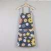 Oil-proof And Waterproof Apron; Floral Pattern Kitchen Cooking Apron With Pocket