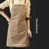 Apron; Waterproof And Oil-proof Apron With Pockets Aprons 29.5in*27.5