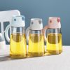 1pc Automatic Opening And Closing Glass Oil Pot; Kitchen Leak-proof Oil Can With Lid; Seasoning Bottle; Vinegar Bottle; Oil Bottle