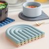 1pc Rainbow Silicone Heat Insulation Pad Heat Resistant For Pots And Pans