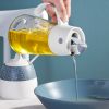 1pc Automatic Opening And Closing Glass Oil Pot; Kitchen Leak-proof Oil Can With Lid; Seasoning Bottle; Vinegar Bottle; Oil Bottle