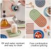 1pc Rainbow Silicone Heat Insulation Pad Heat Resistant For Pots And Pans