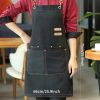 Apron; Waterproof And Oil-proof Apron With Pockets Aprons 29.5in*27.5