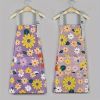 Oil-proof And Waterproof Apron; Floral Pattern Kitchen Cooking Apron With Pocket