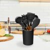 11Pcs Silicone Cooking Utensil Set Heat Resist Wooden Handle