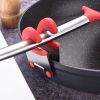 Stainless Steel Pot Spoon Holder Anti-Scald Silicone Grip Pot Holder For Spoon