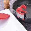 Stainless Steel Pot Spoon Holder Anti-Scald Silicone Grip Pot Holder For Spoon