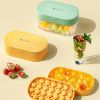 1pc 24 Grids Round Silicone Ice Tray Mold  With Lid Ice Storage Box Tray Tool